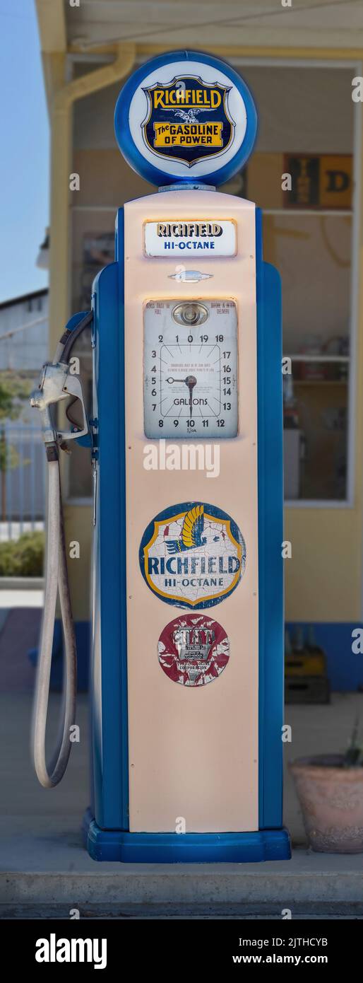Coalinga, California, USA August 18, 2022 Retro vintage Richfield