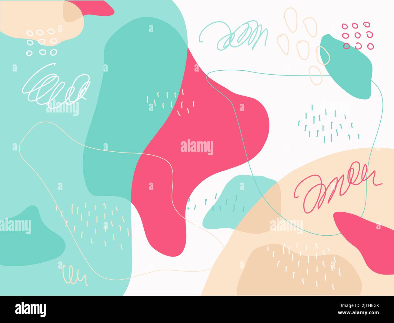 Creative doodle background with different shapes. Retro. Abstract ...