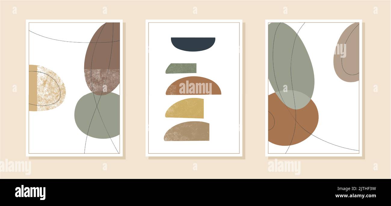 Set of minimalist geometric art posters. Contemporary design posters