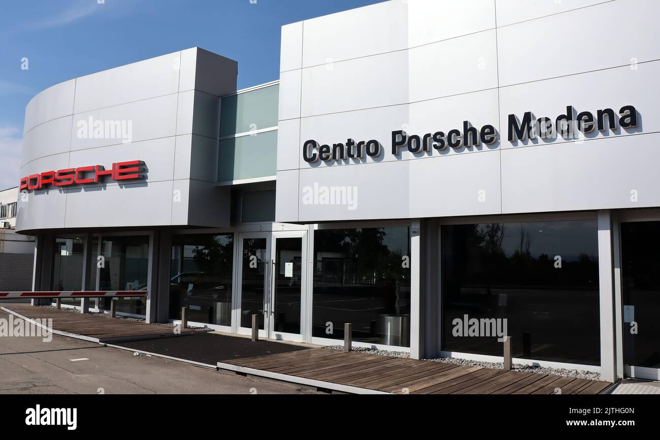 Porsche Sport Cars dealership in Modena, Italy Stock Photo Alamy