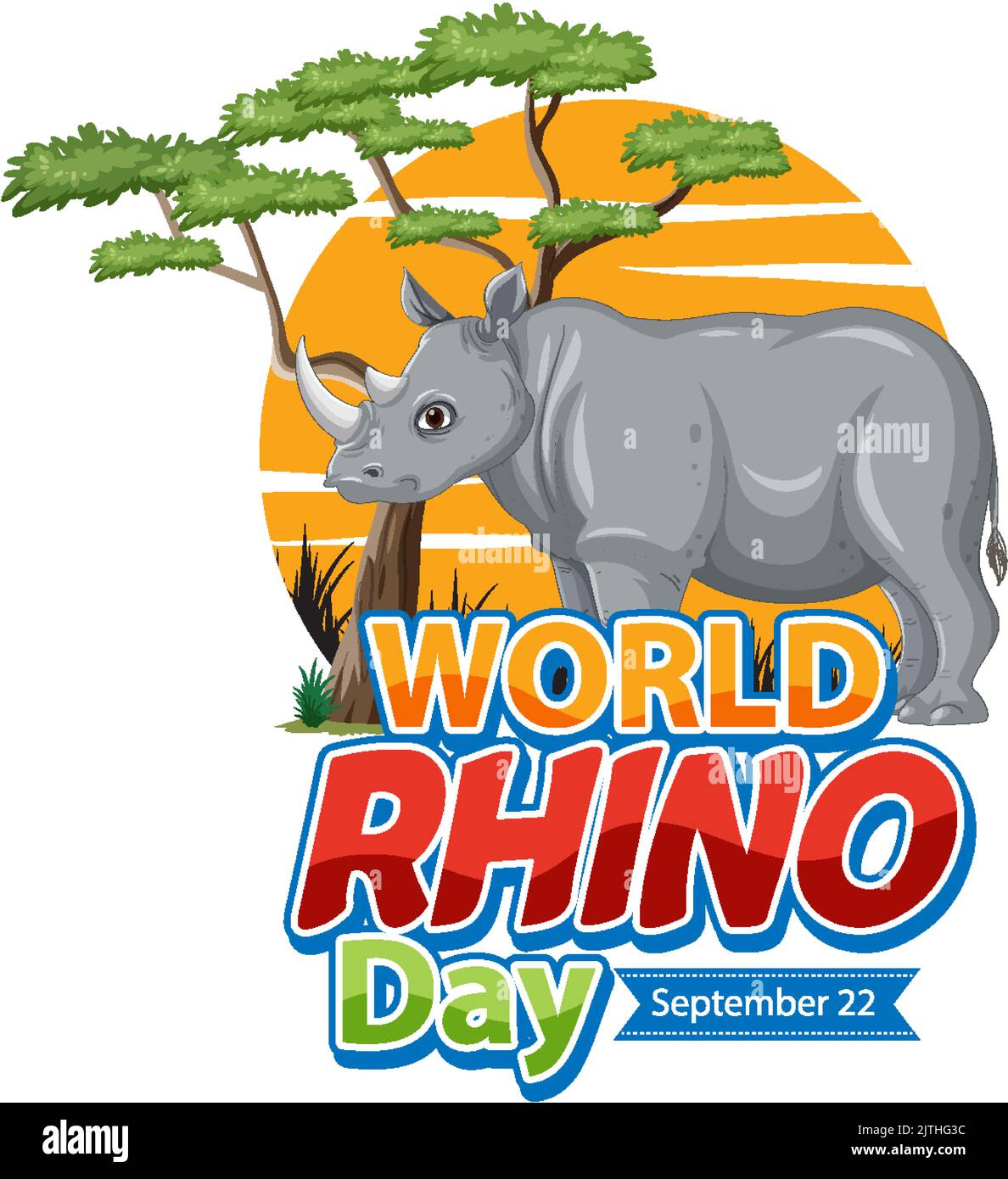 World Rhino Day September 22 illustration Stock Vector Image & Art - Alamy
