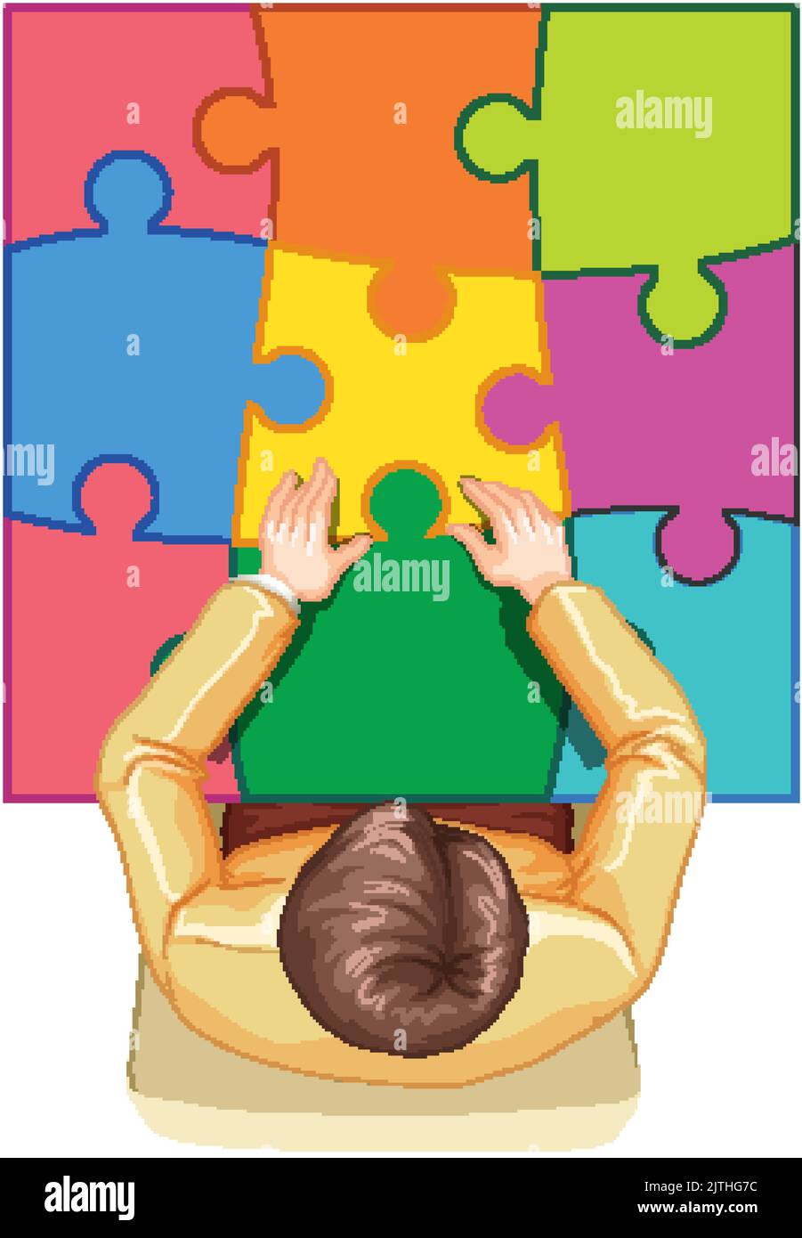 Jigsaw puzzle clip art cartoon Cut Out Stock Images & Pictures - Alamy