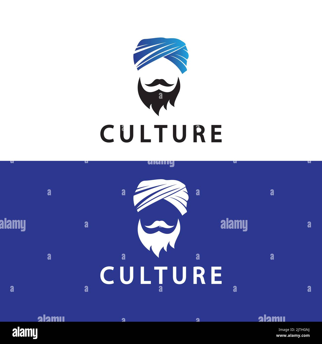 Turban Mustache India Indian logo design vector illustration. Logo of a ...