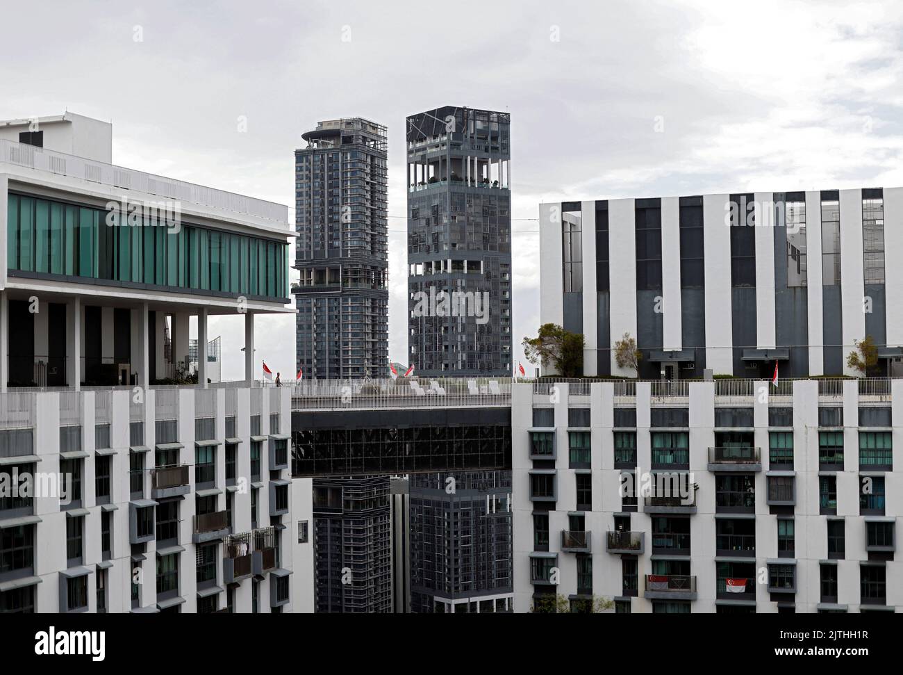 A view of the Pinnacle at Duxton public housing apartment blocks in Singapore August 19, 2022. REUTERS/Edgar Su Stock Photo