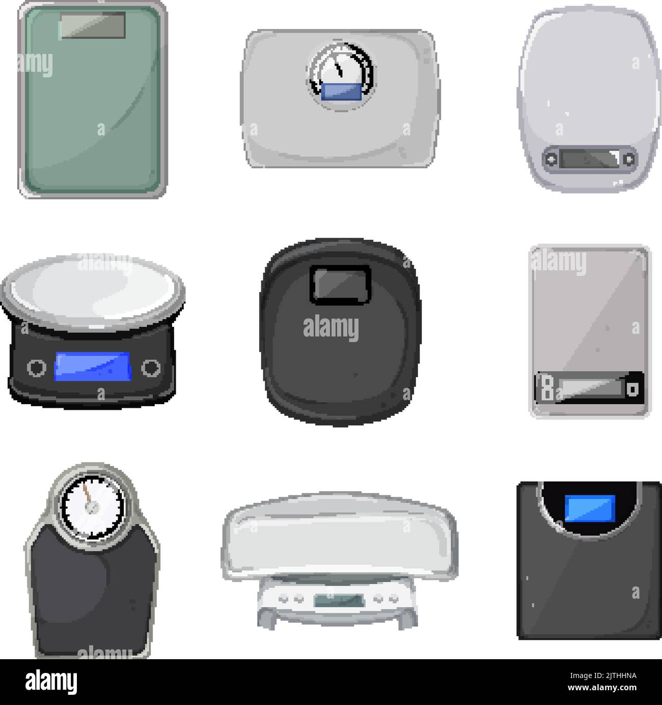 weigh scales set cartoon vector illustration Stock Vector Image & Art