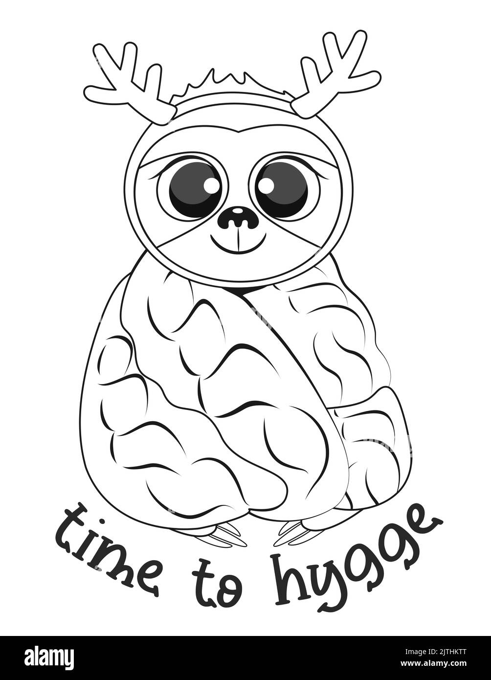 Christmas baby sloth colouring book page Stock Vector Image & Art - Alamy