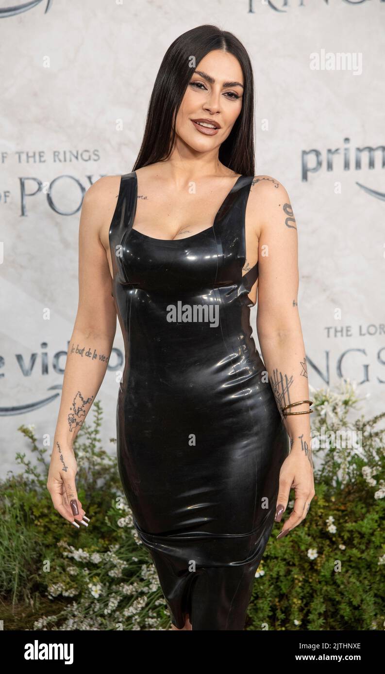 Cleo Pires attends 'The Lord Of The Rings: The Rings Of Power' World Premiere in Leicester Square on August 30, 2022 in London, England. Photo by Gary Mitchell/Alamy Live News Stock Photo