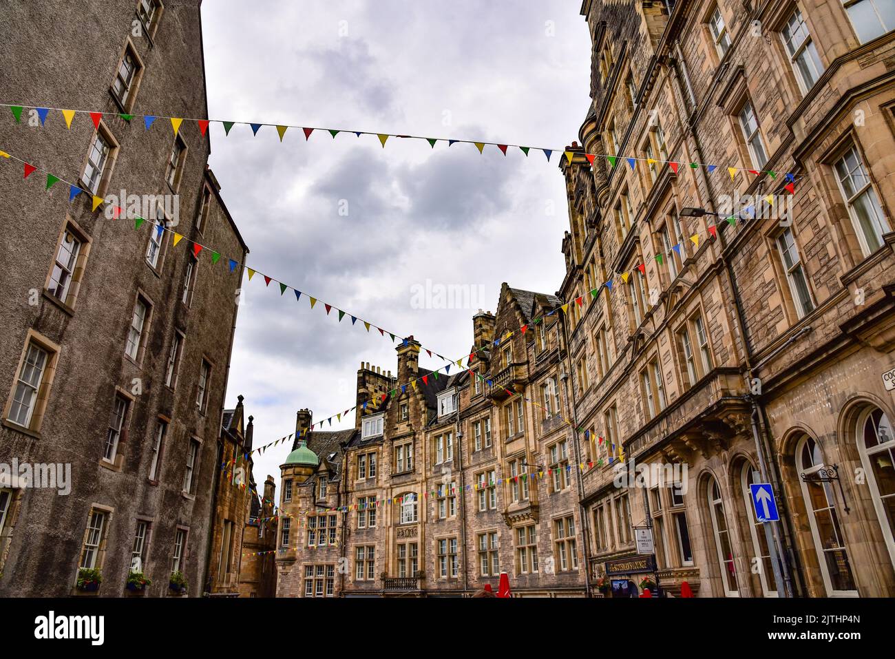 Cockburn Street in Edinburgh, Scotland, United Kingdom, Great Britain Stock Photo