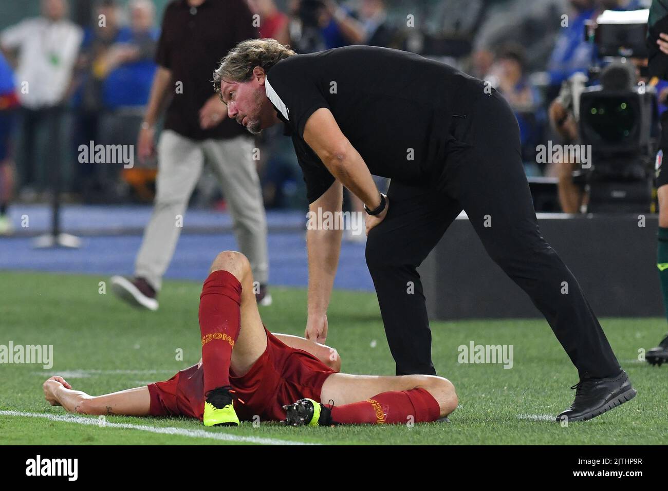 Rome, Italy , 30th Aug , 2022 Pictured left to right,  Monza trainer Giovanni Stroppa    during football Serie A match Roma v Monza Credit: Massimo Insabato/Alamy Live News Stock Photo