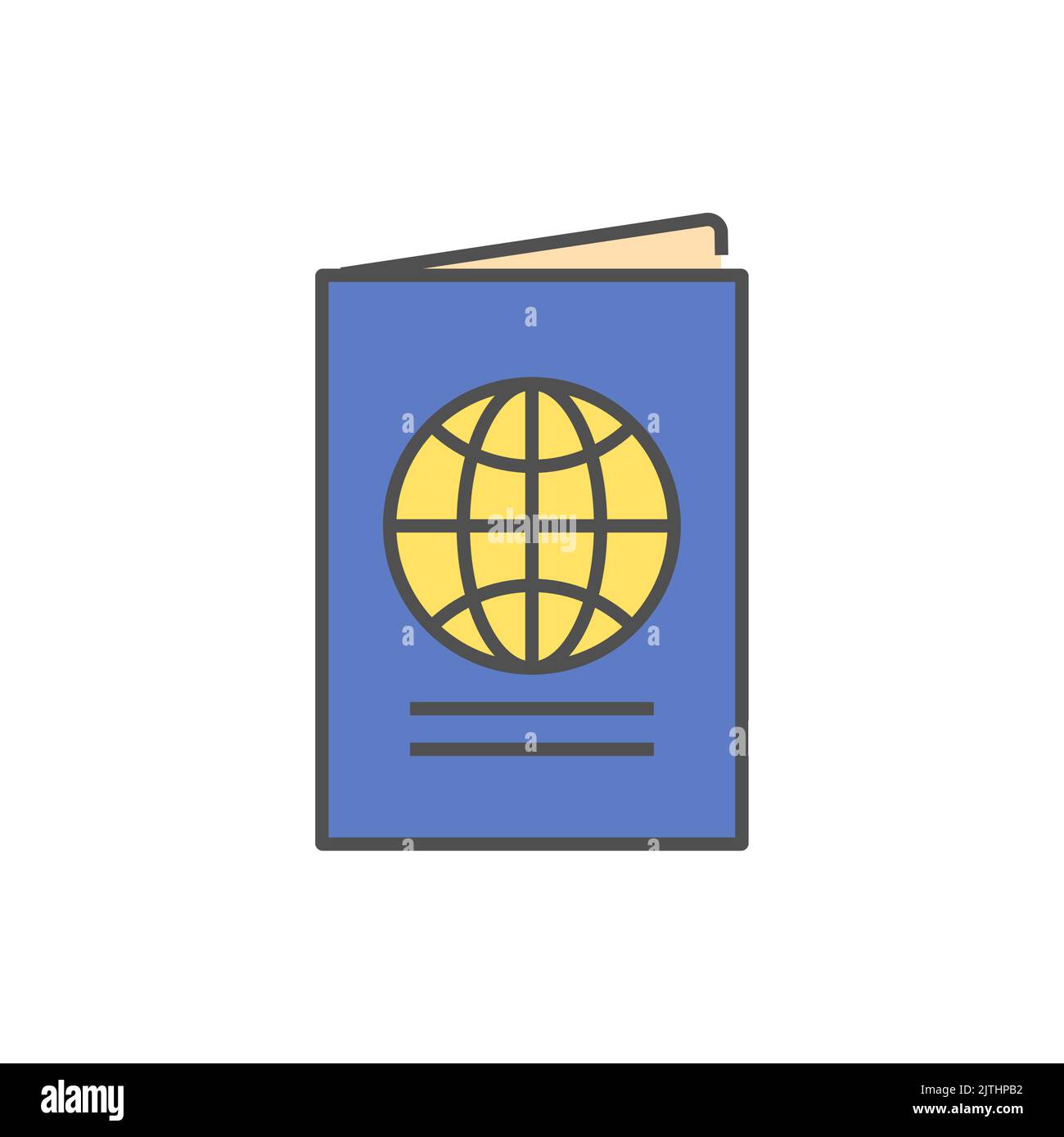 Passport Related Vector Filled Outline Icon Stock Vector
