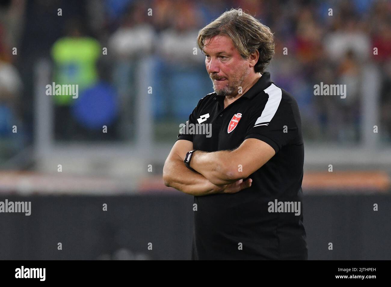 Rome, Italy , 30th Aug , 2022 Pictured left to right,  Monza trainer Giovanni Stroppa    during football Serie A match Roma v Monza Credit: Massimo Insabato/Alamy Live News Stock Photo