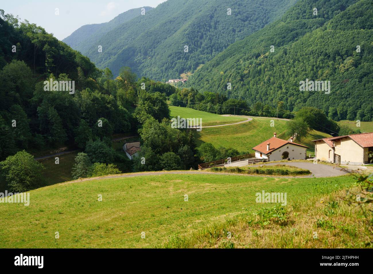 Summer landscape in Lessinia near Selva di Progno, Verona province, Veneto, Italy Stock Photo
