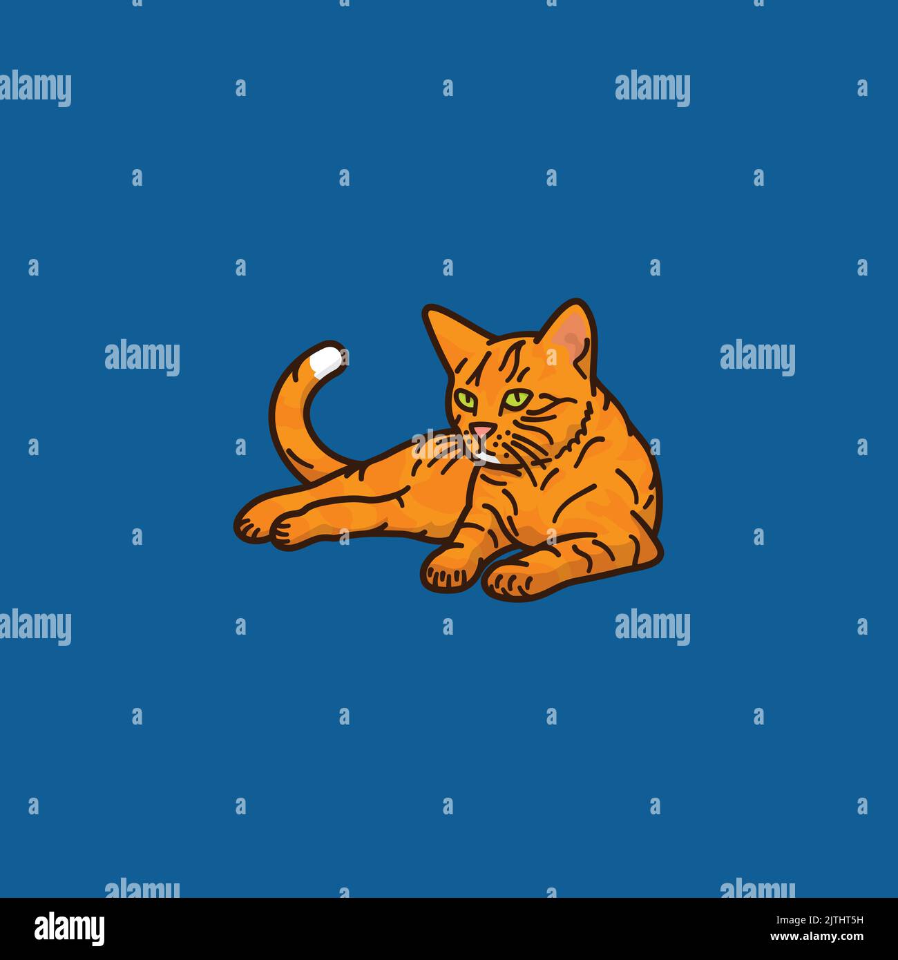 Orange colored cat vector illustration for Ginger Cat Appreciation Day Day on September 1st