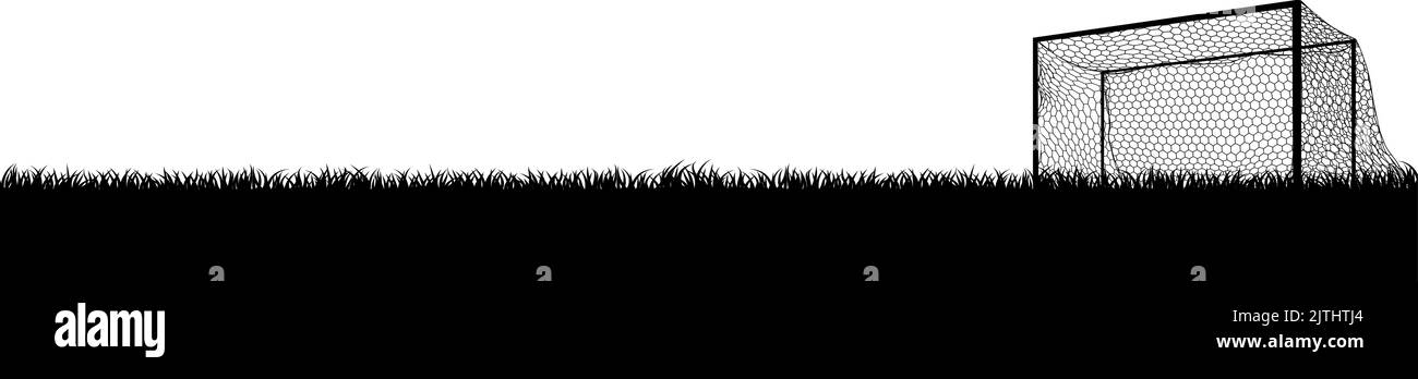 Soccer Football Pitch Field and Goal Silhouette Stock Vector