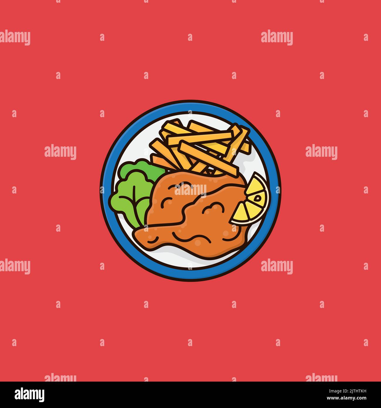 Wiener schnitzel fries on Stock Vector Images - Alamy
