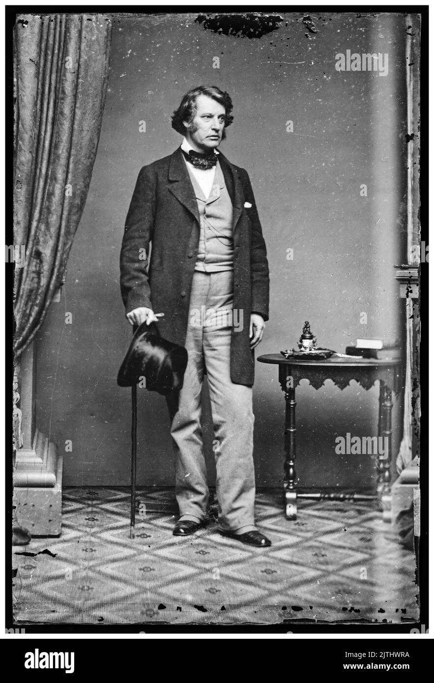 Charles Sumner (1811-1874), American statesman and US Senator, abolitionist, leader of the Radical Republicans, portrait photograph by Mathew Brady Studio, 1860-1870 Stock Photo