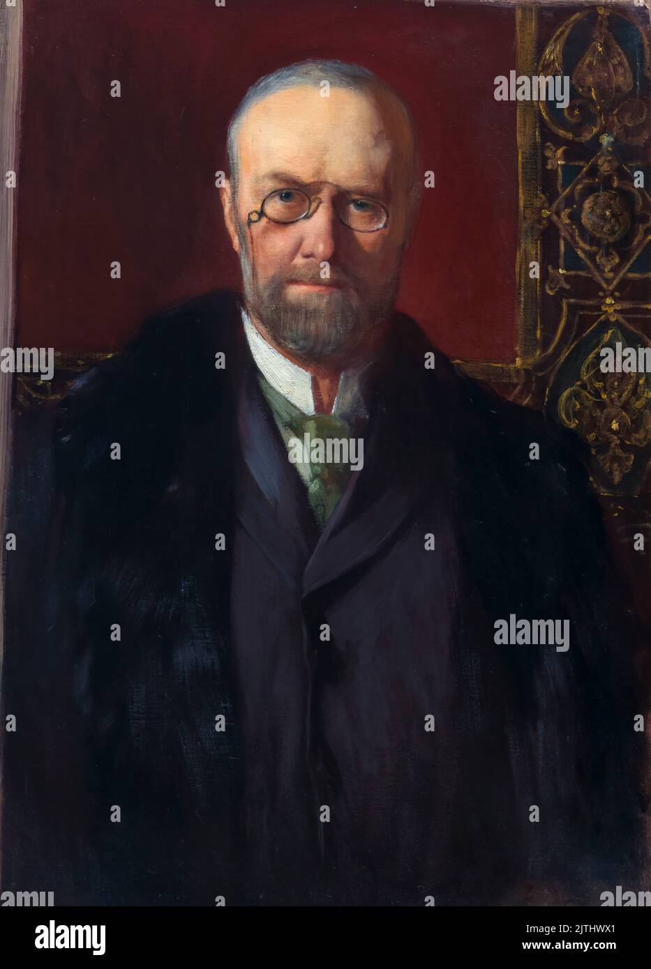 John Brooks Henderson (1826-1913), United States senator from Missouri and a co-author of the Thirteenth Amendment to the United States Constitution which abolished slavery, portrait painting in oil on canvas by Jean Joseph Benjamin-Constant, 1895 Stock Photo