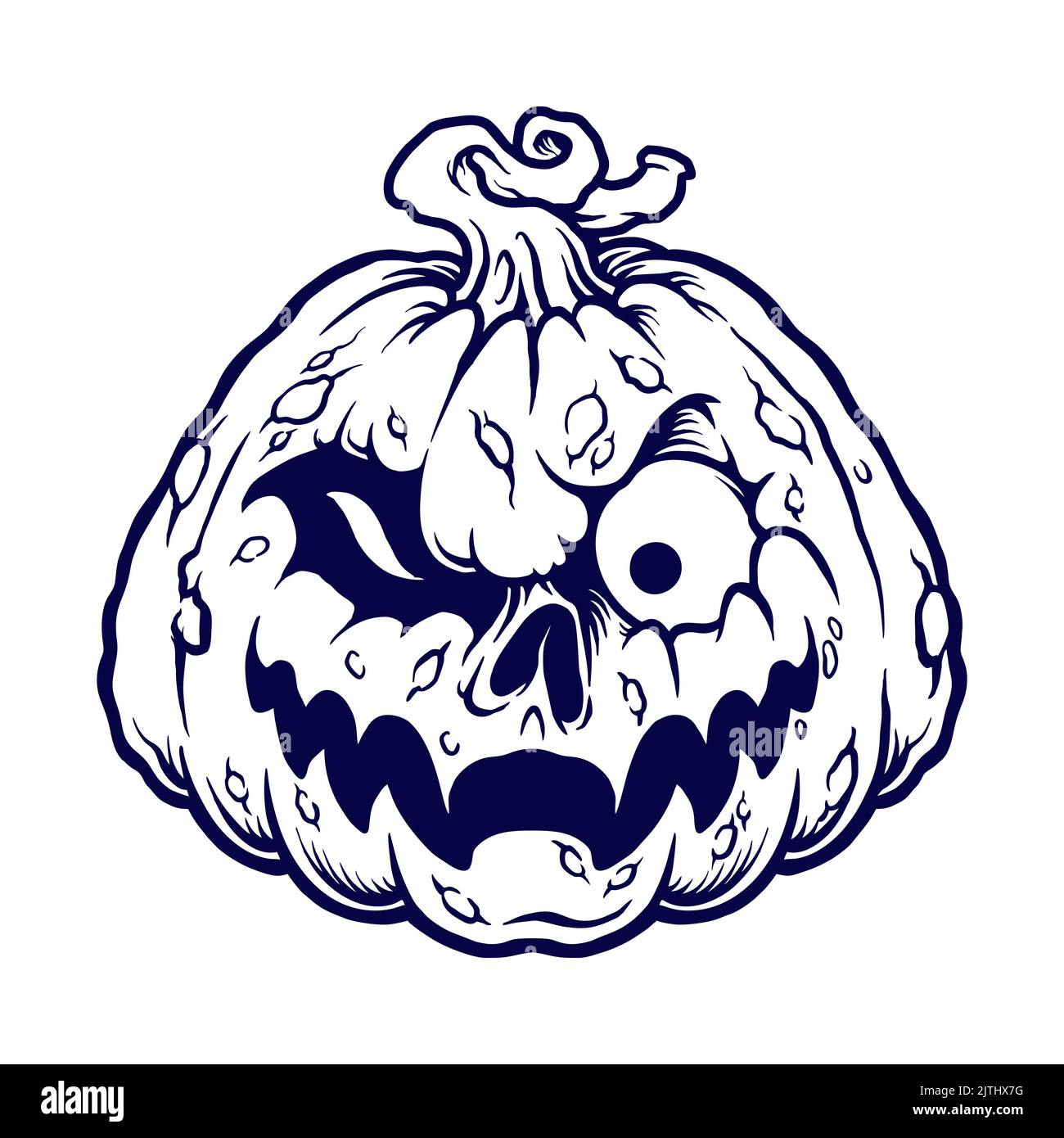 Creepy Halloween Pumpkins Carved Silhouette Vector illustrations for your work Logo, mascot merchandise t-shirt, stickers and Label designs, poster, g Stock Photo