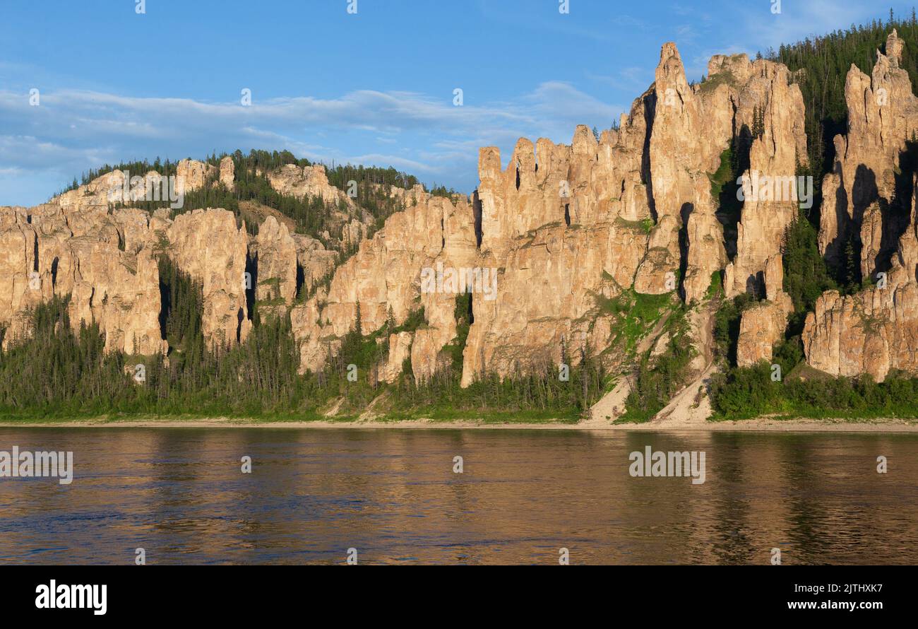 Lena Pillars National Park in Yakutia, Russia, UNESCO World Heritage Stock Photo