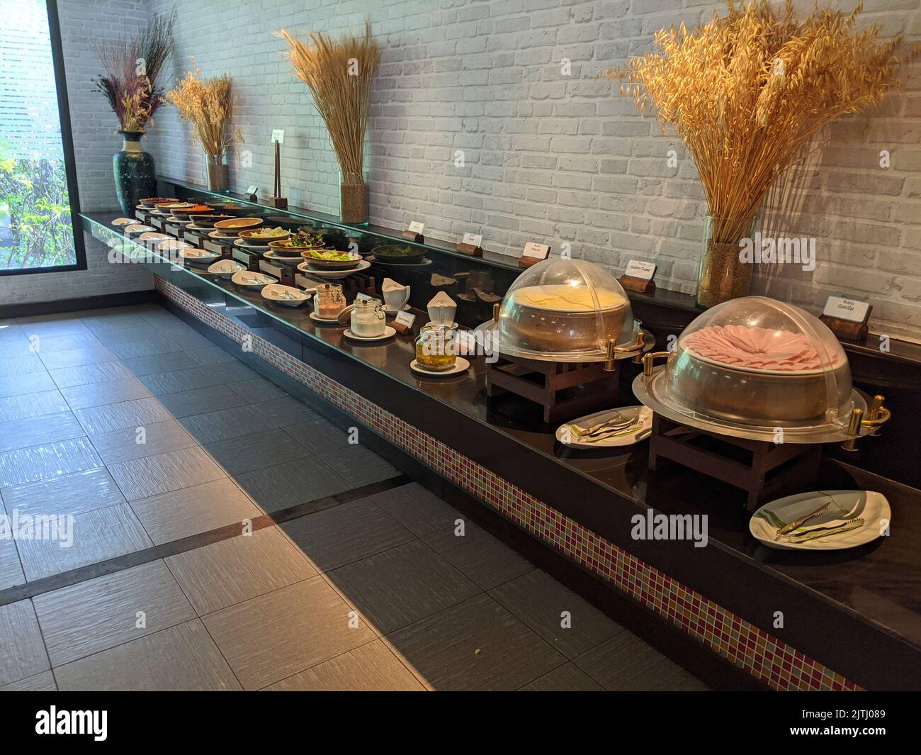 Breakfast buffet in a hotel in Phuket, Thailand Stock Photo