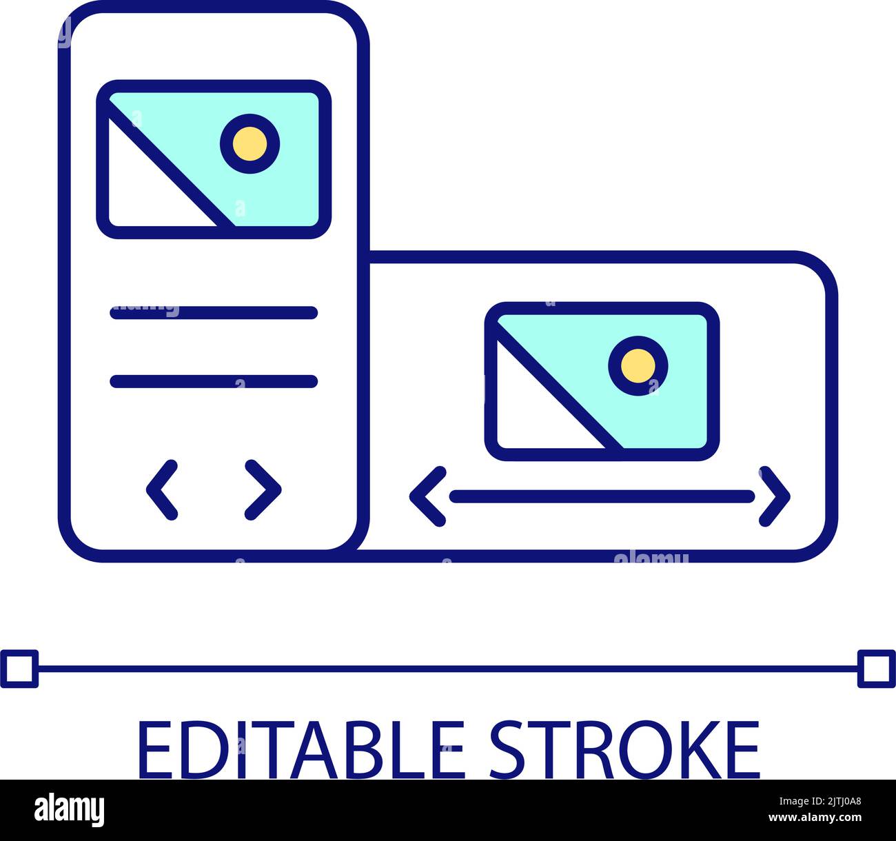 Mobile website adaptability RGB color icon Stock Vector
