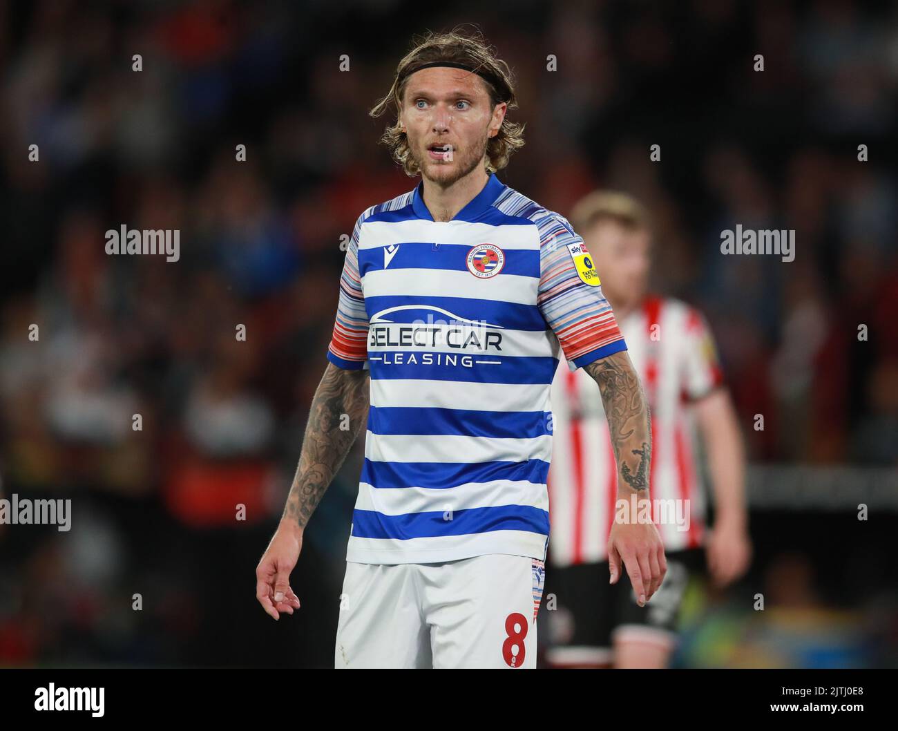 Sheffield, England, 30th August 2022.   Jeff Hendrick of Reading  during the Sky Bet Championship match at Bramall Lane, Sheffield. Picture credit should read: Simon Bellis / Sportimage Stock Photo