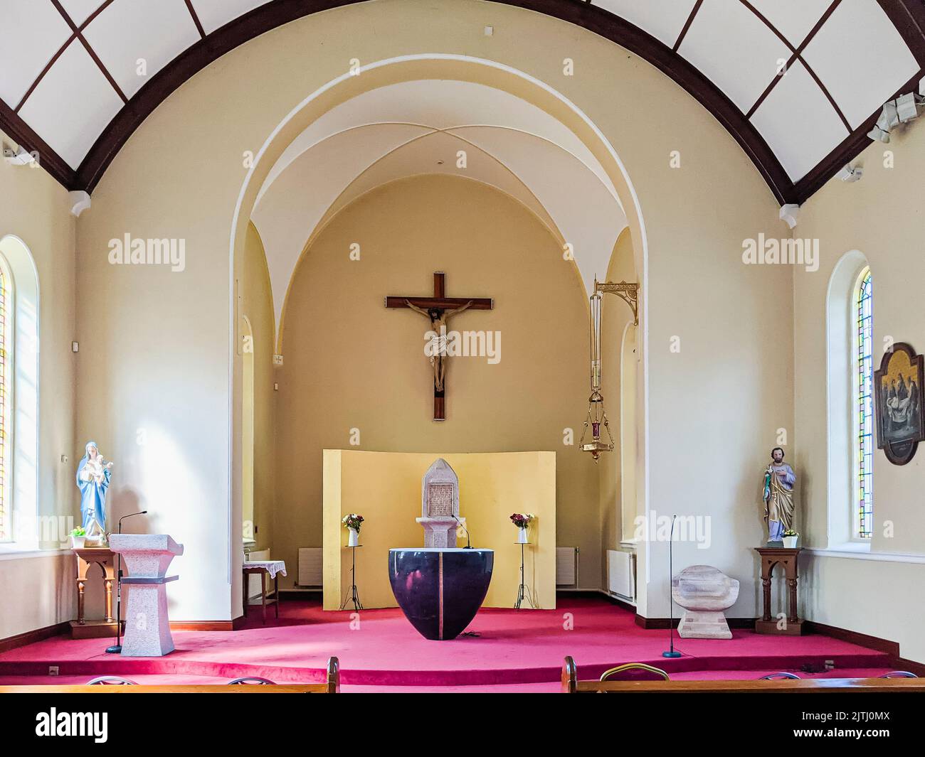 Inside a Roman Catholic Church, Northern Ireland. Stock Photo