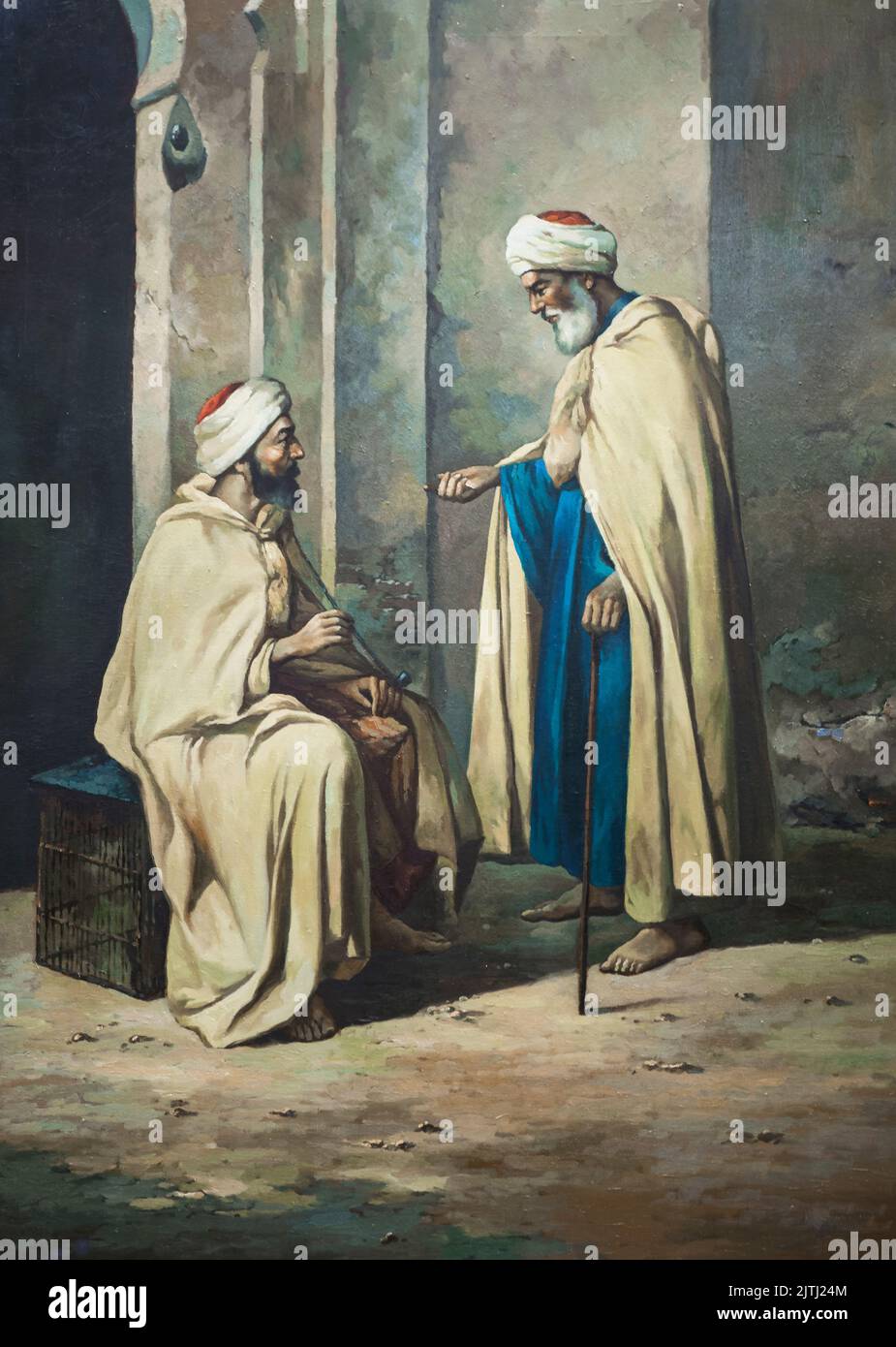 Untitled unsigned 19th century arabic painting Al Tayebat museum Jeddah Saudi Arabia Stock Photo