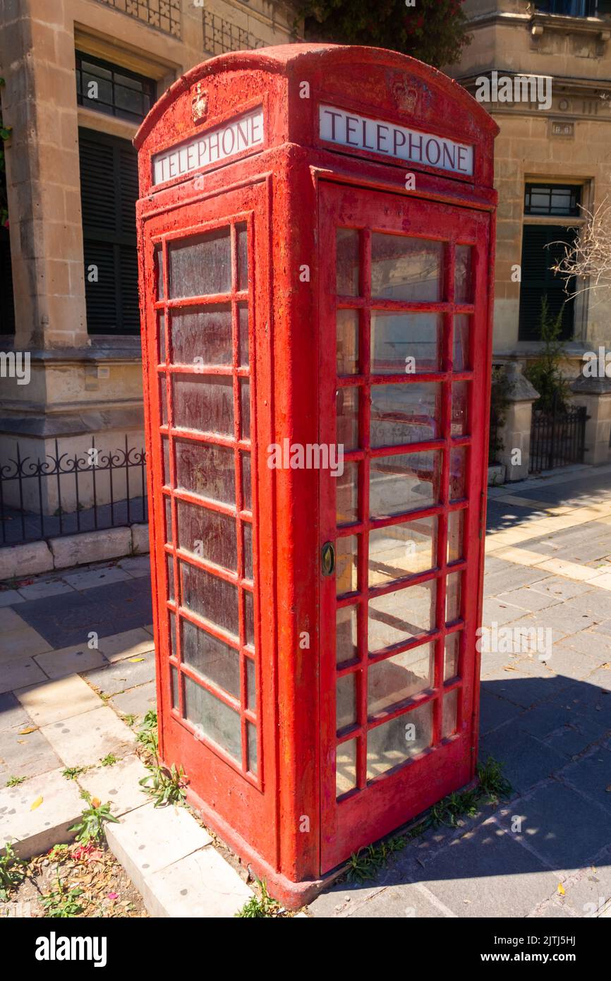 Traditional British telephone booth in Mdina, Malta Stock Photo Alamy