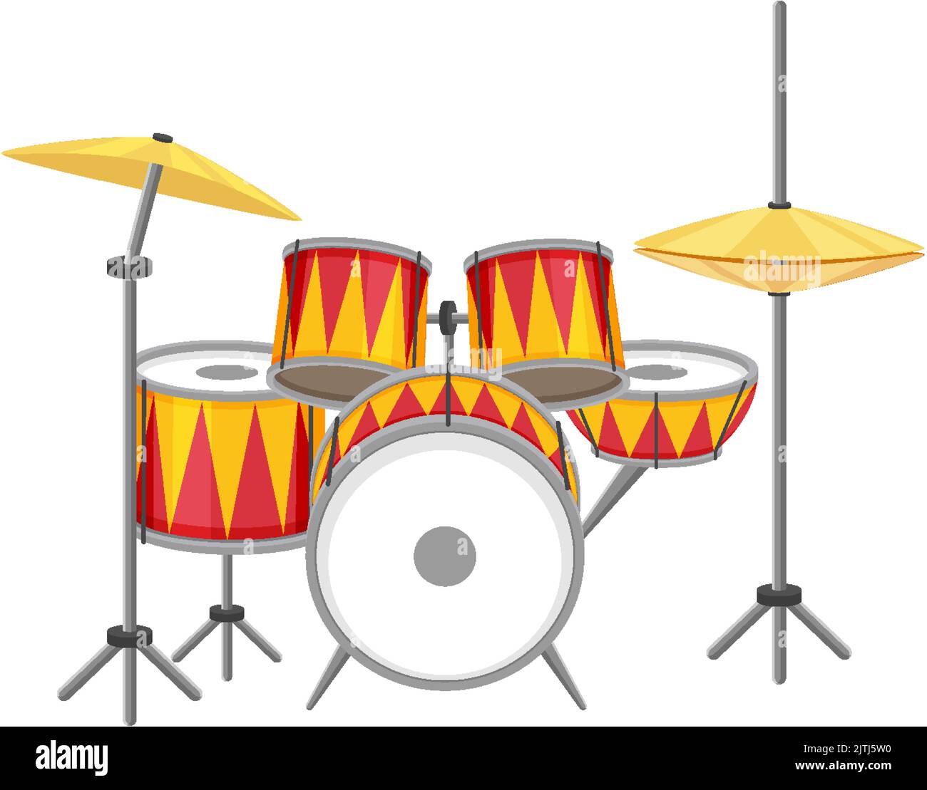 A drum set on white background illustration Stock Vector Image & Art ...