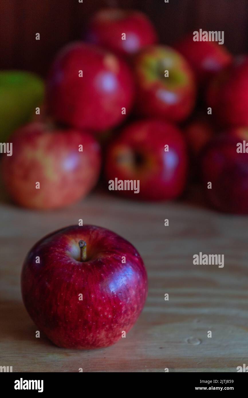 portraits of apples. concept of stacked fruits Stock Photo - Alamy