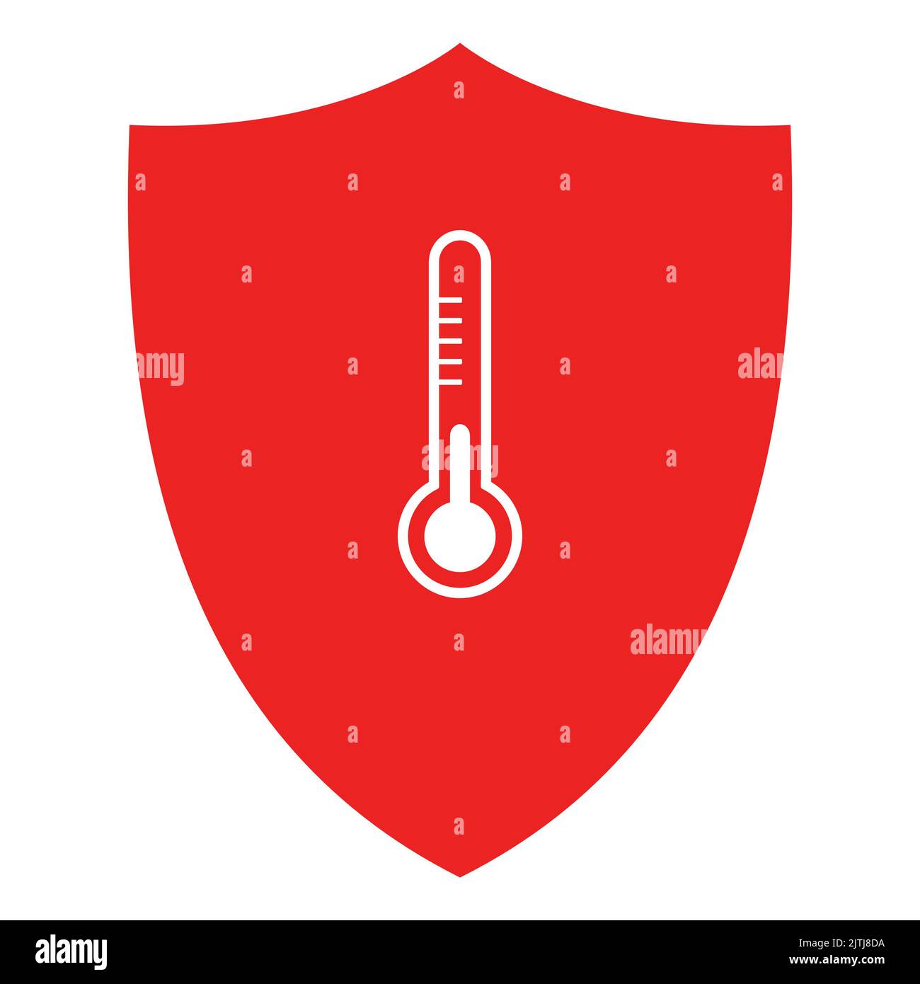 Thermometer and shield Stock Photo