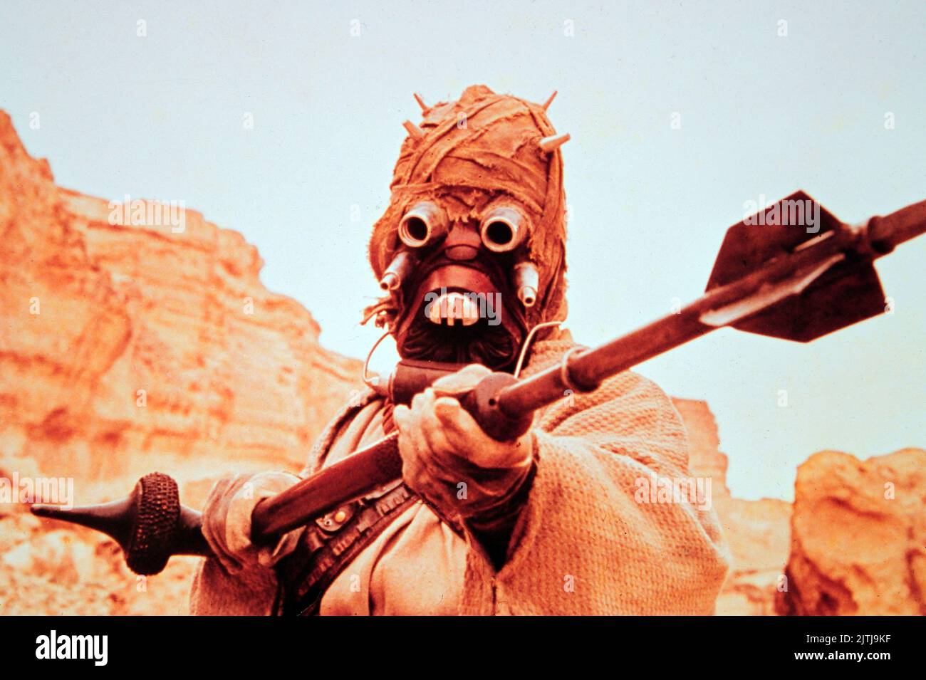 Star Wars, aka Krieg der Sterne, USA 1977, Regie: George Lucas, Darsteller in der Wüste Stock Photo