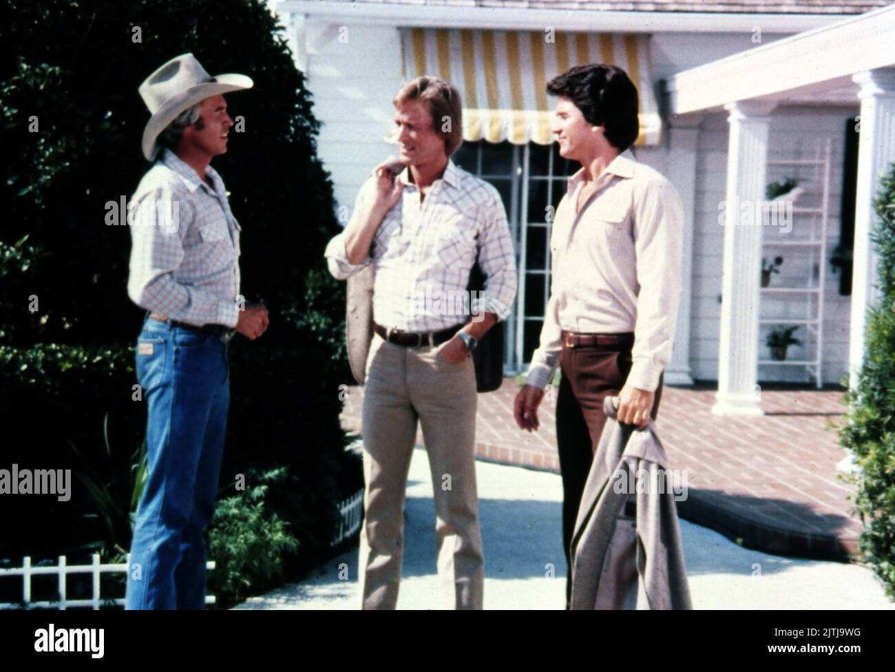 Dallas, Fernsehserie, USA 1978 - 1991, Darsteller: Steve Kanaly, -?-, Patrick Duffy Stock Photo