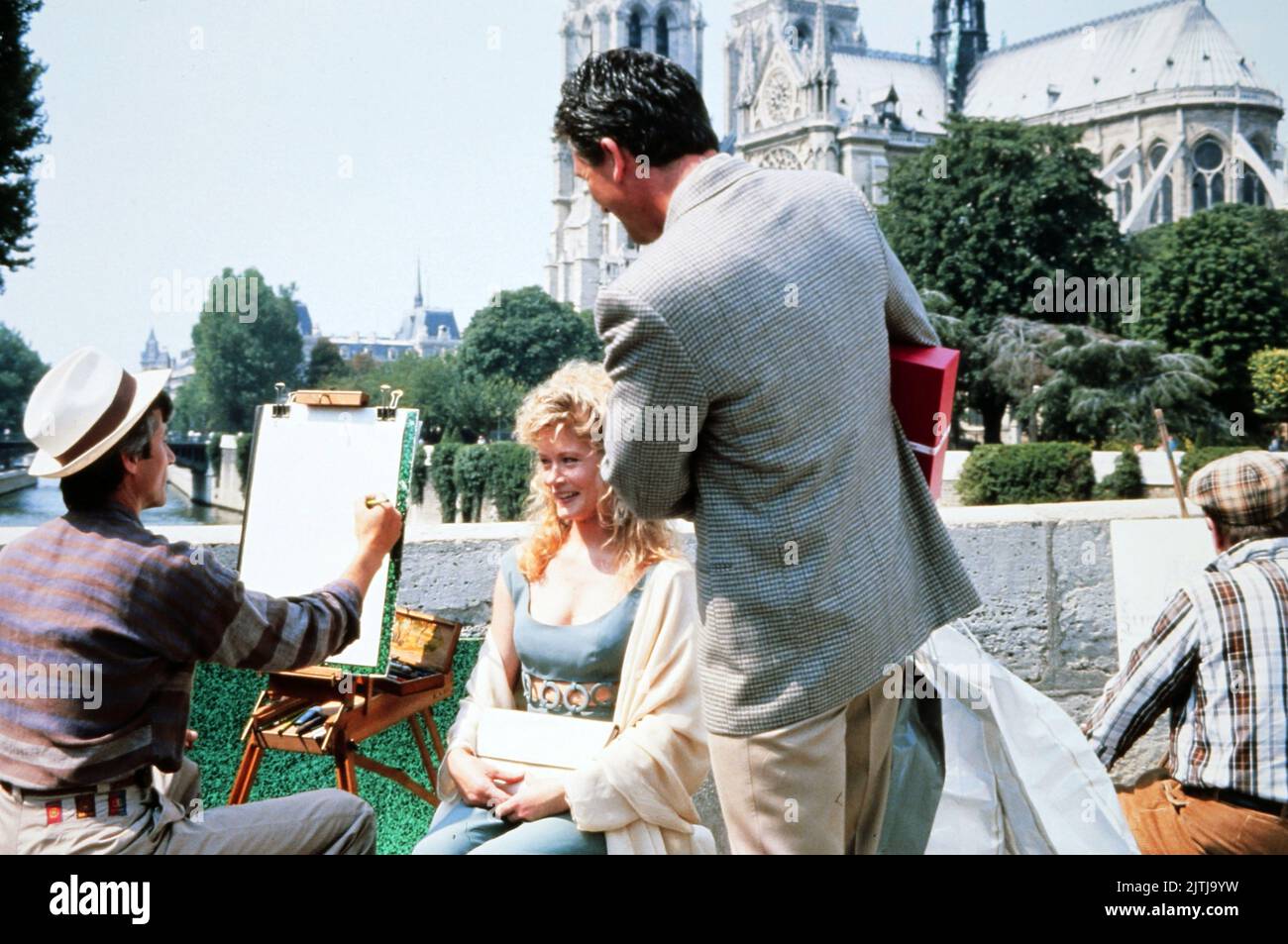 Dallas, Fernsehserie, USA 1978 - 1991, Darsteller: Sheree J. Wilson, Patrick Duffy vor der Kathedrale Notre Dame in Paris, Frankreich. Stock Photo