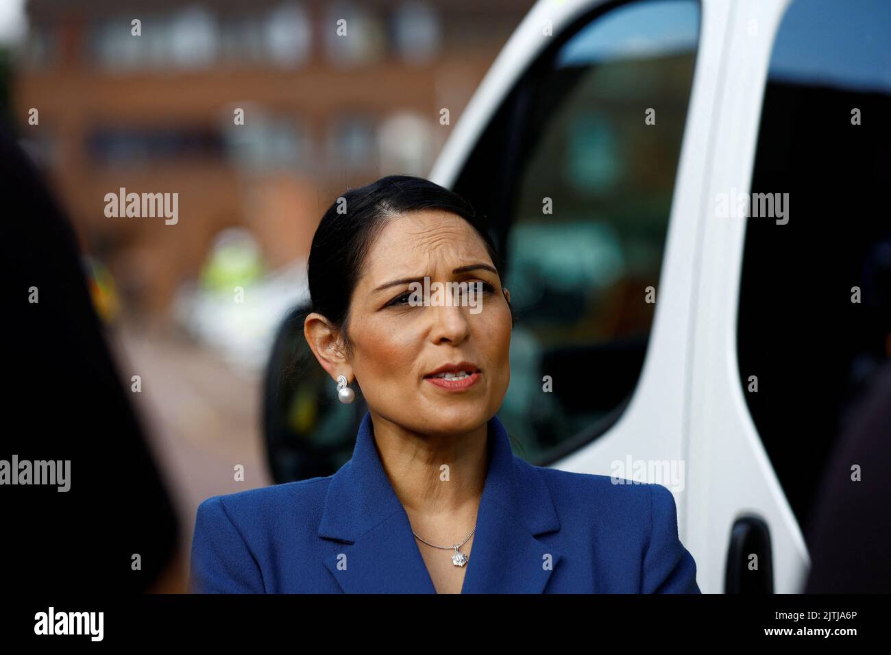 Home Secretary Priti Patel during a visit to Thames Valley Police, at