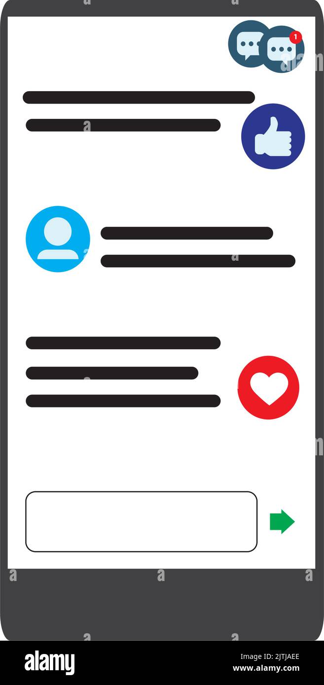 A vector illustration of text messages with emojis Stock Vector Image