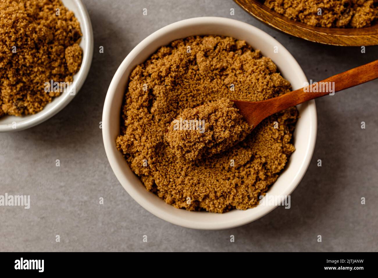 unrefined sugar. food made from sugarcane. sweet food Stock Photo