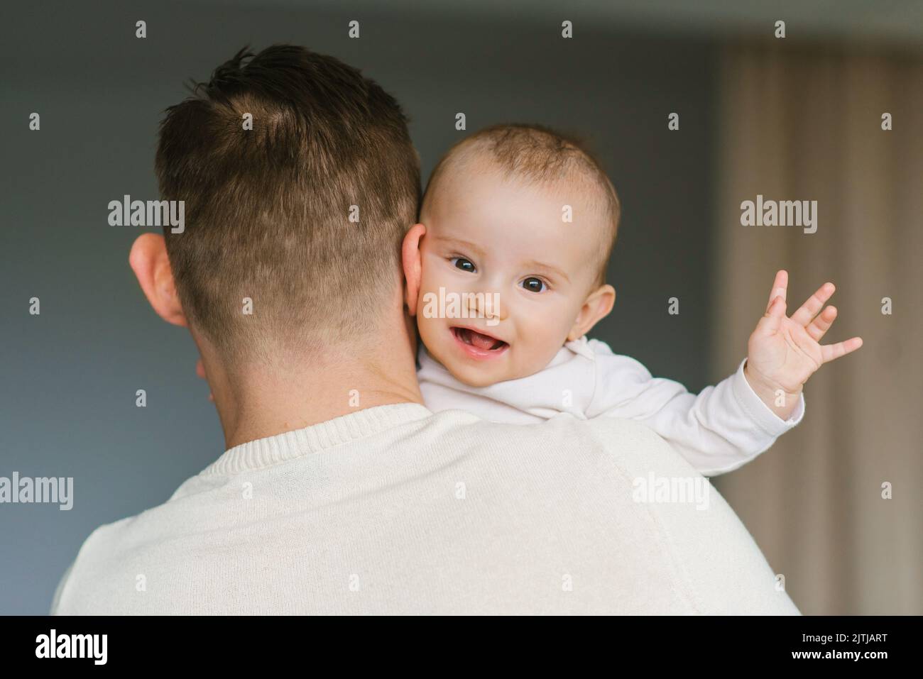 Happy Smiling Baby In Dad S Arms Stock Photo Alamy Happy Smiling Baby In Dad S Arms Stock Photo Alamy