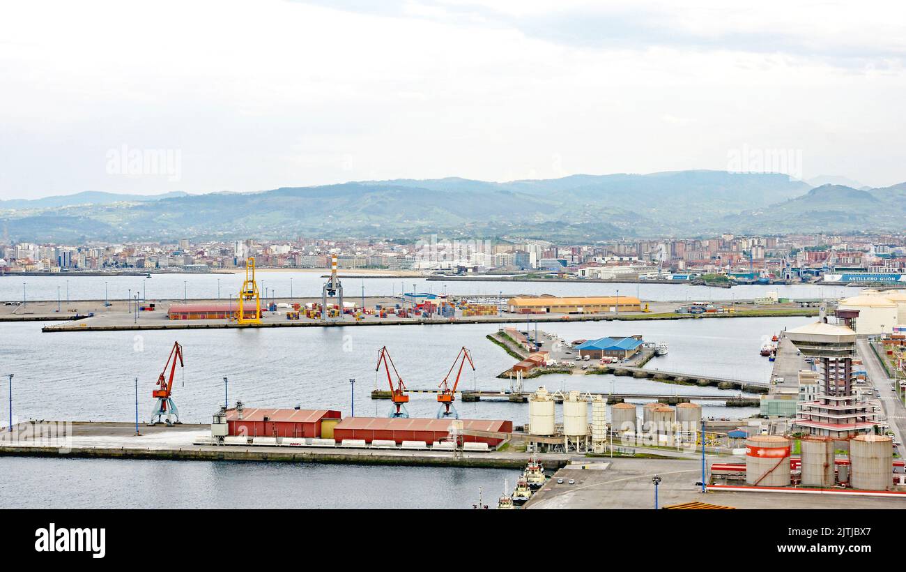Port of Gijón, Principality of Asturias, Spain, Europe Stock Photo - Alamy