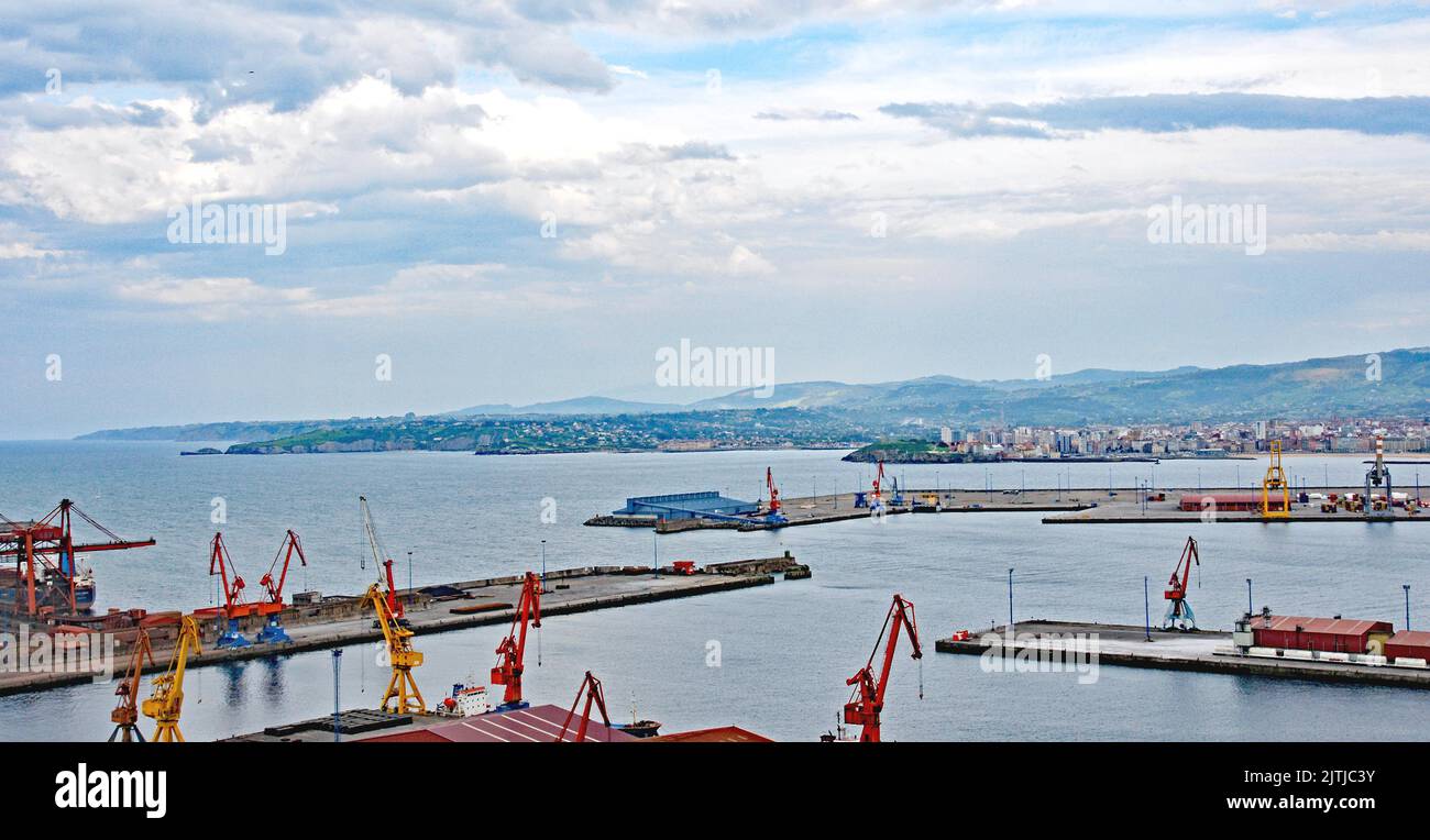 Port of Gijón, Principality of Asturias, Spain, Europe Stock Photo - Alamy