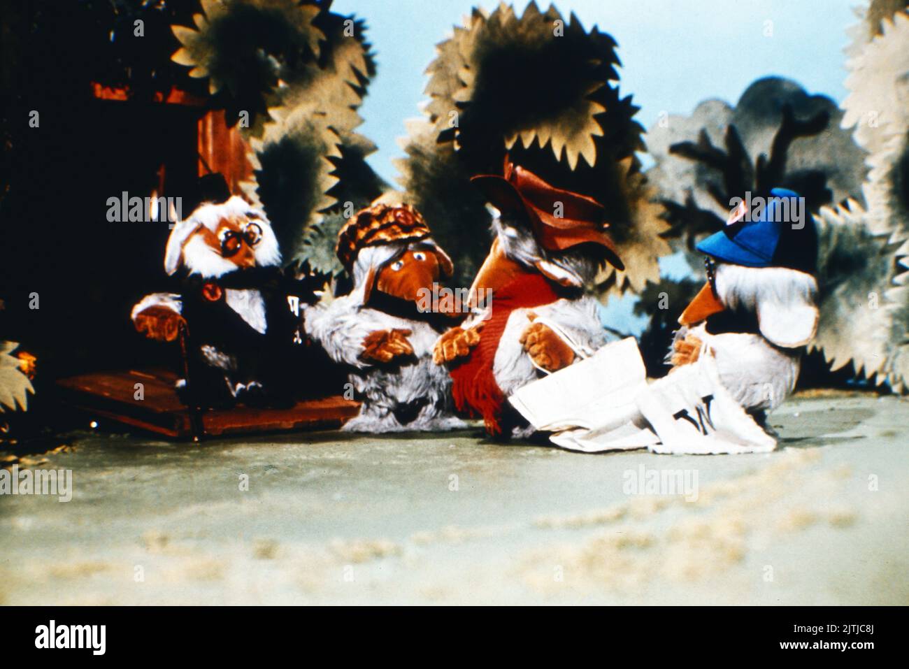 The Wombles, aka Die Wombles, Puppentrickserie, Großbritannien 1973 - 1975, Charakter: Großonkel Bulgaria, Bungo, Orinoco und Wellington Womble Stock Photo
