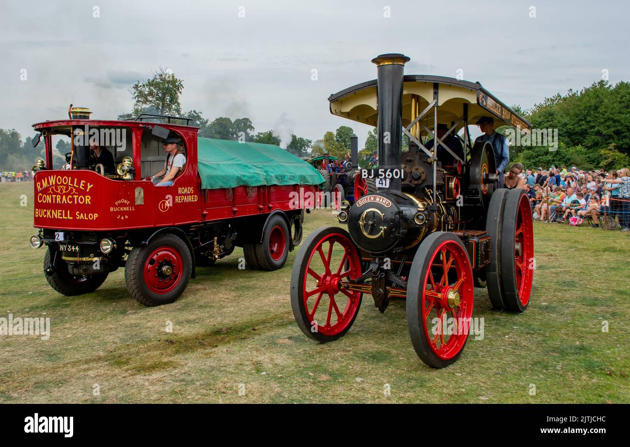 Salop/Shrewsbury steam fair, held at Onslow Park Shrewsbury. A wide variety of steam and vintage vehicles Stock Photo