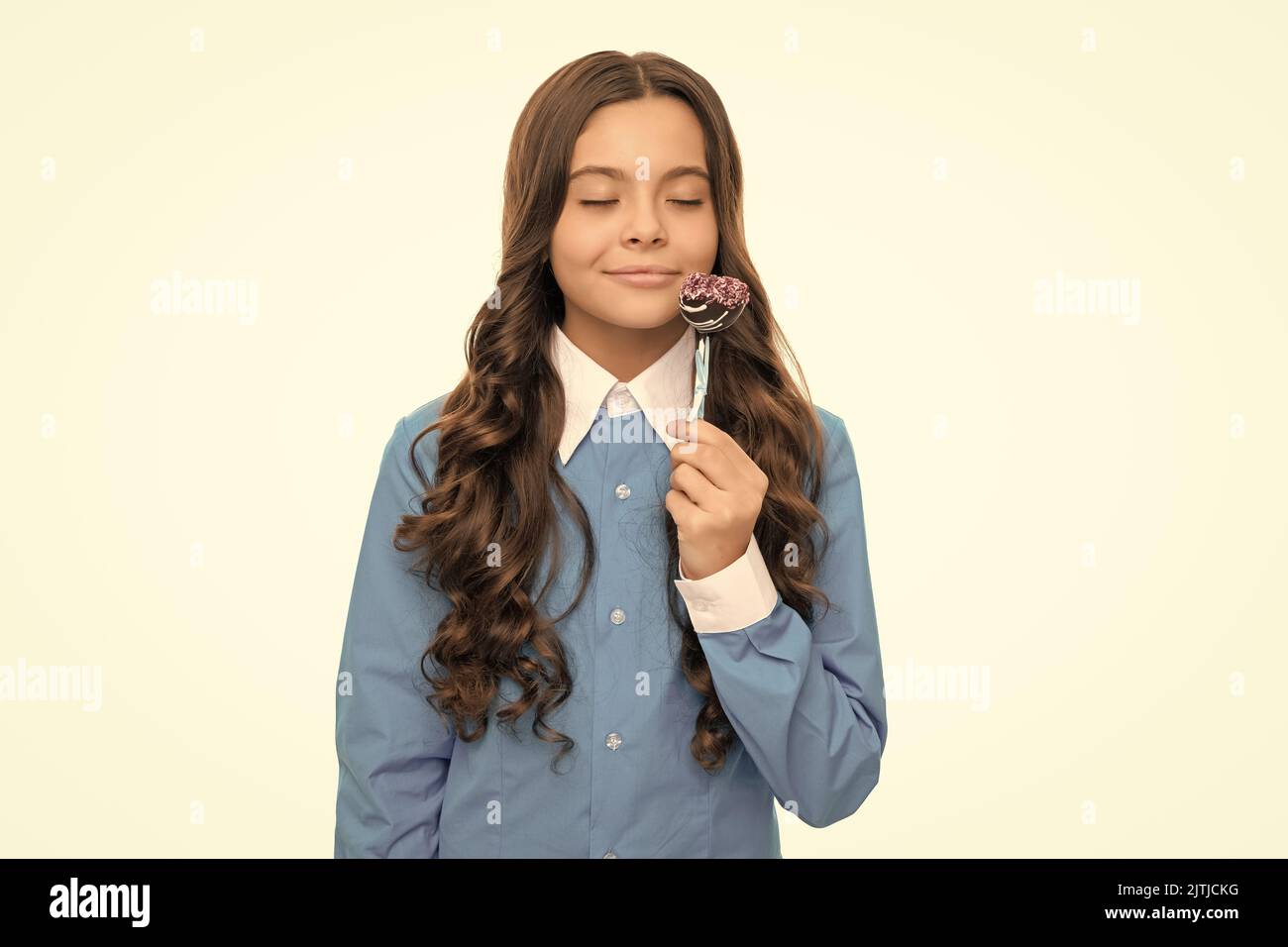 sugar candy on stick. candy shop. childhood. teen dental care. sweet tooth. yummy. Stock Photo