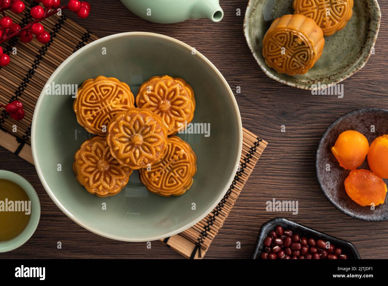 Delicious Cantonese moon cake for Mid-Autumn Festival food mooncake on ...
