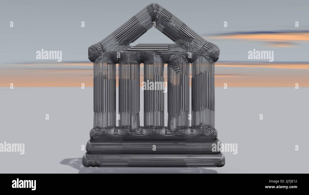 3D Illustration and modeling of a famous icon from ancient times ...