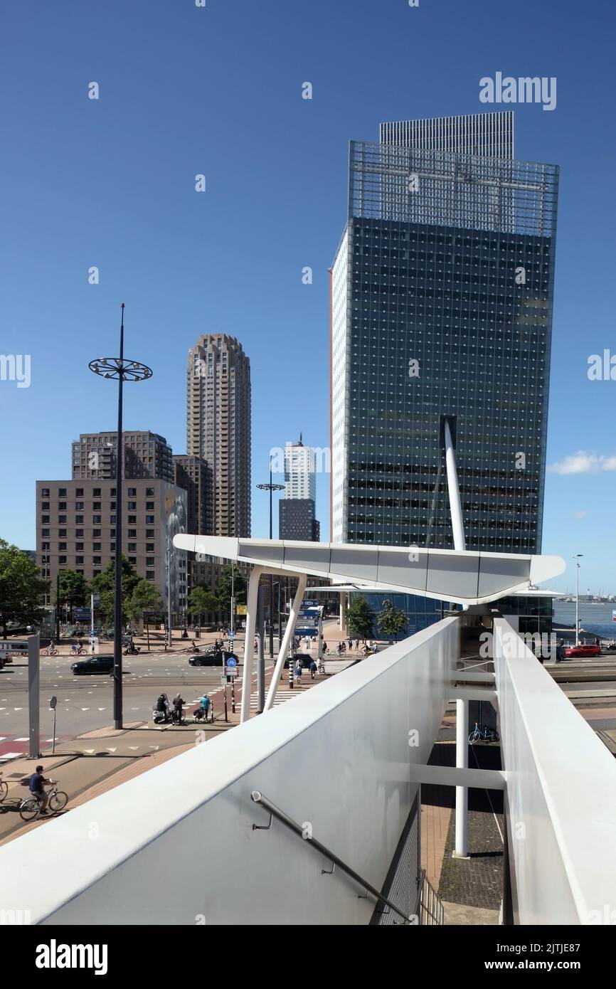 Toren op Zuid or the Tower on South or the KPN Tower (Renzo Piano), Wilhelminakade 1, Rotterdam, Netherlands. Stock Photo