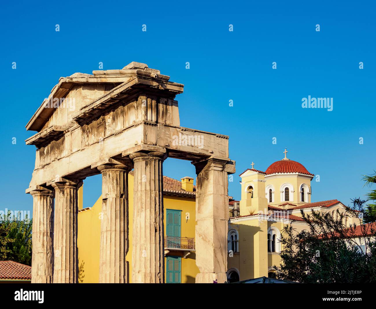 Gate of Athena Archegetis, Roman Forum, Athens, Attica, Greece Stock Photo
