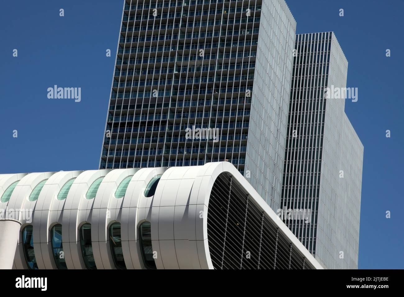 The Nederlands Fotomuseum and De Rotterdam vertical city, Rotterdam, Netherlands. Stock Photo