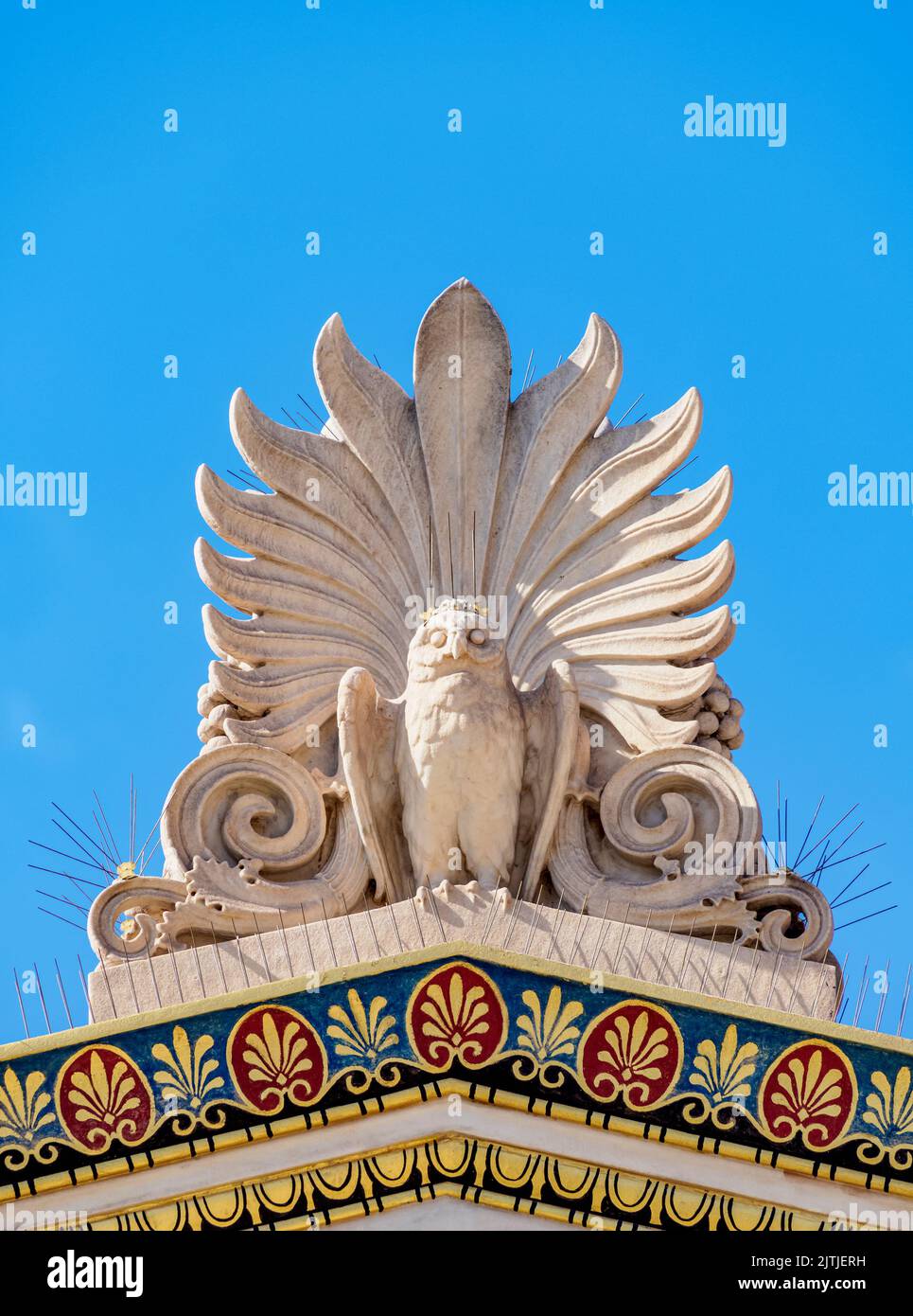 Owl Sculpture at The Academy of Athens, detailed view, Athens, Attica, Greece Stock Photo